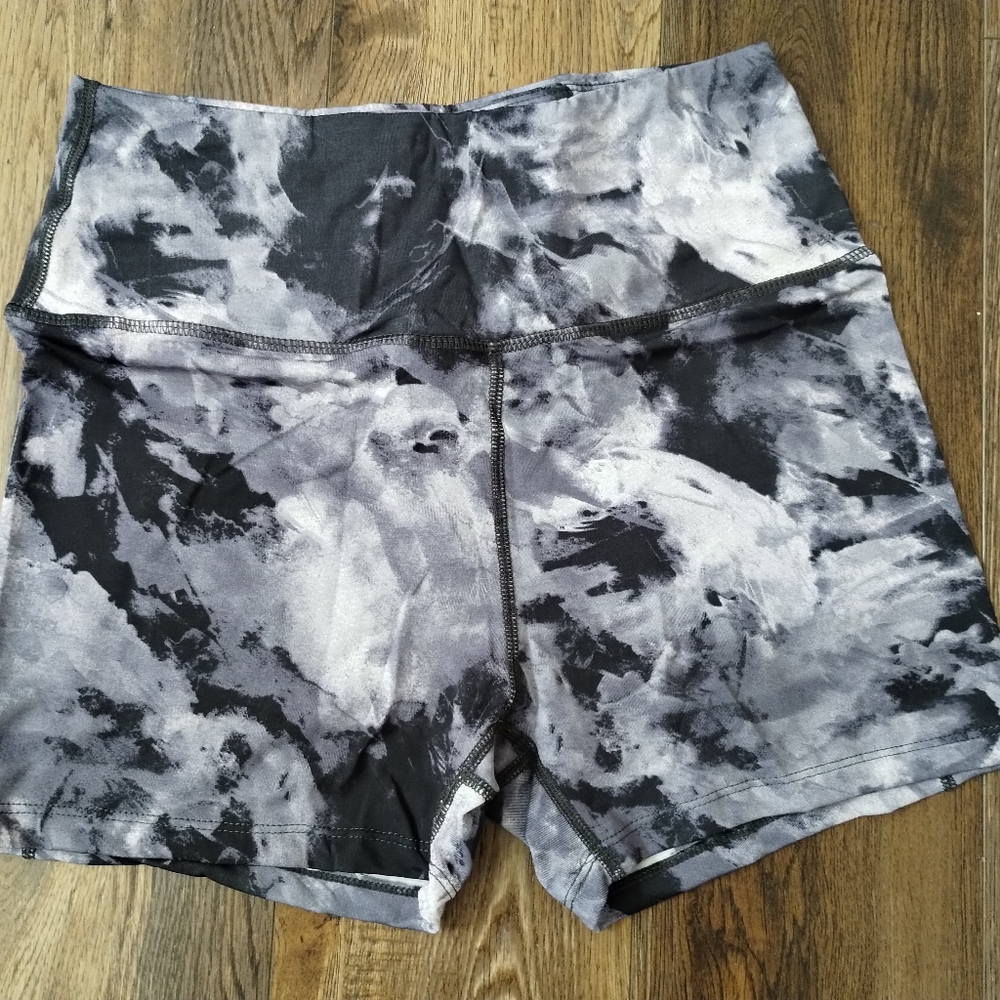 Aoliks Women's high waisted biker exercise workout shorts, black, gray, spandex